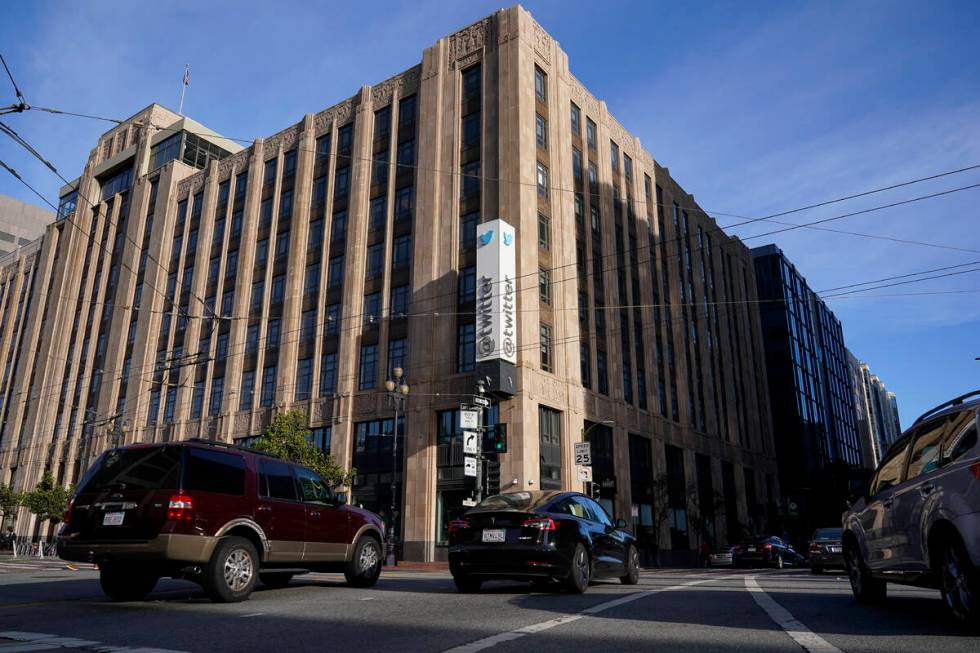 Twitter headquarters in San Francisco is pictured, Wednesday, Oct. 26, 2022. A court has given ...
