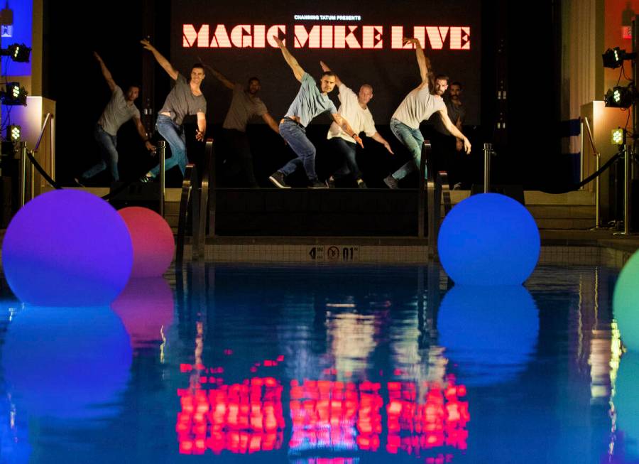 Dancers with "Magic Mike Live" perform during a promotional event at Sahara Las Vegas on April ...