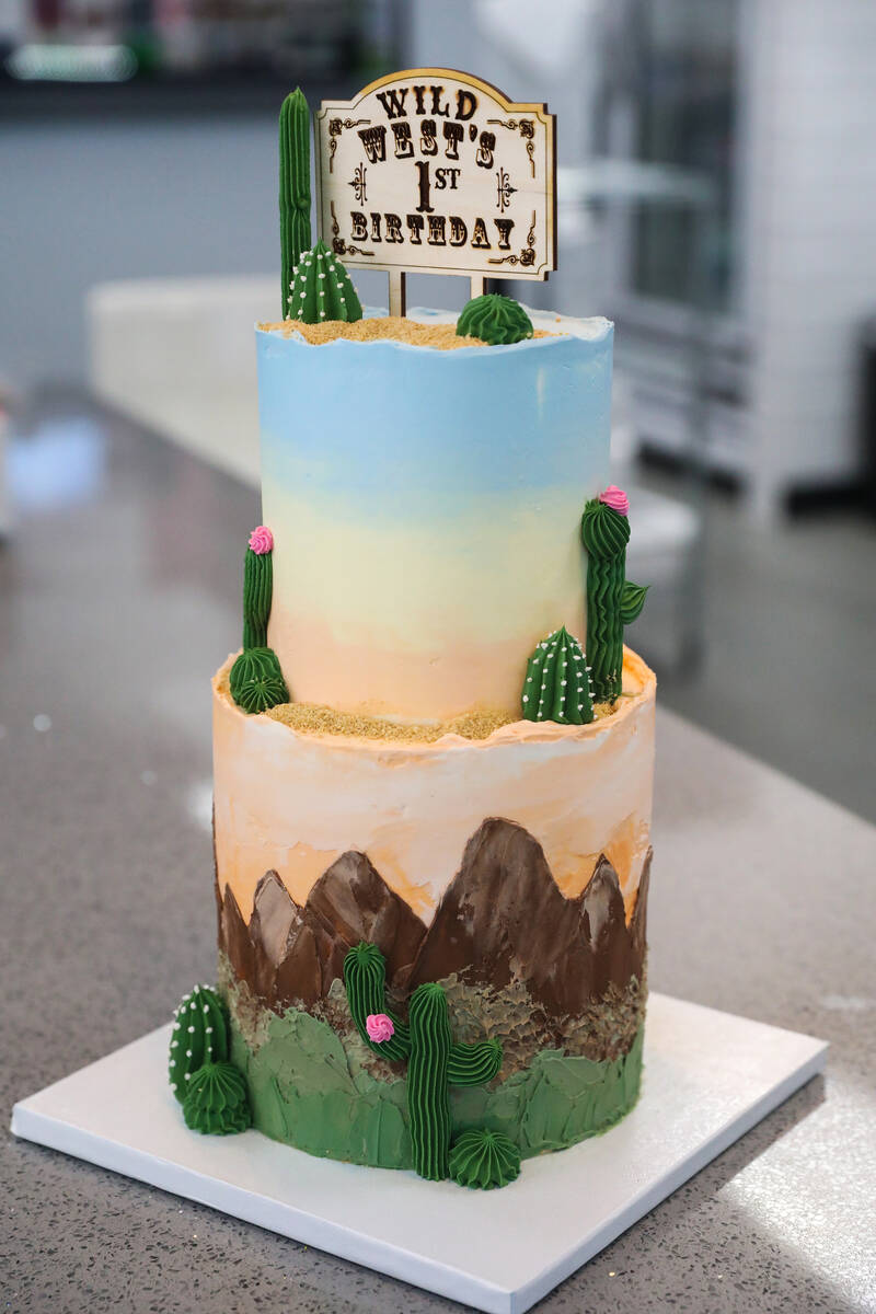 A custom cake at Whiskful Thinking Cakes in Las Vegas, Thursday, Oct. 13, 2022. (Rachel Aston/L ...
