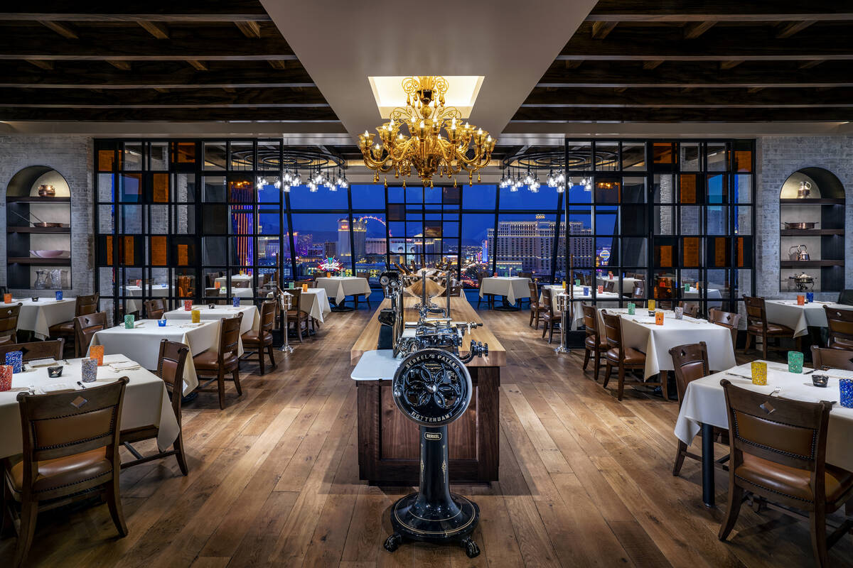 The dining room of Vetri Cucina, which is reopening on Nov. 2, 2022, on the 56th floor of the P ...
