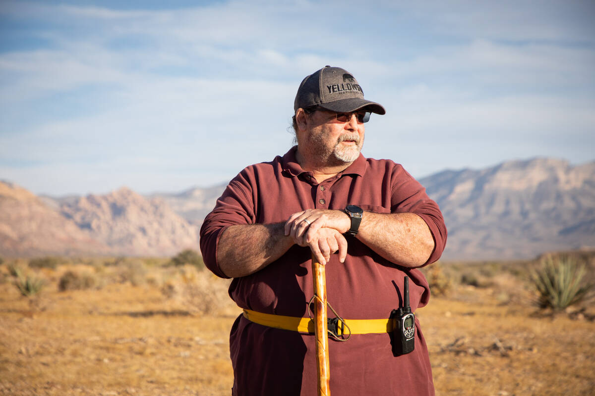 Richard Cumelis, founder of The Overweight Hikers for Health, 59, waits for the rest of the gro ...