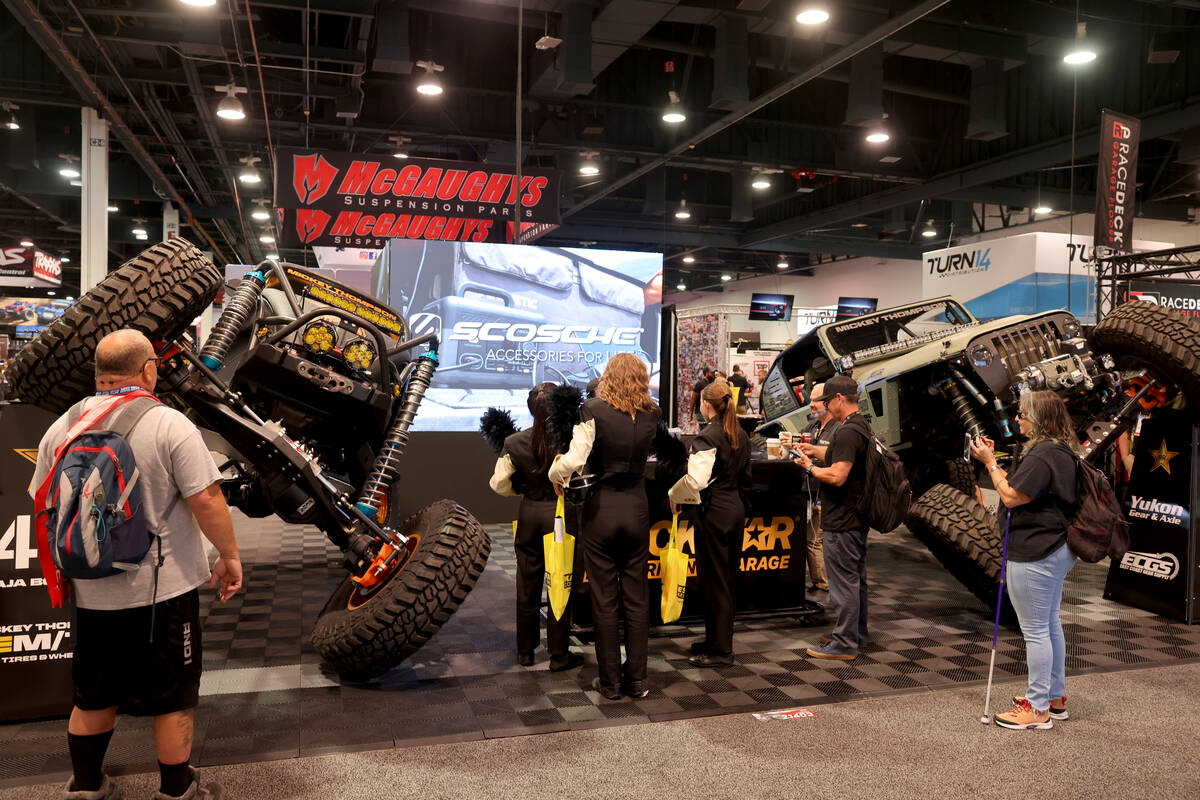 Conventioneers on opening day of the Specialty Equipment Market Association (SEMA) trade show a ...