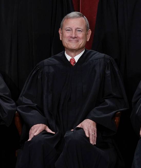 Chief Justice of the United States John Roberts joins other members of the Supreme Court as the ...