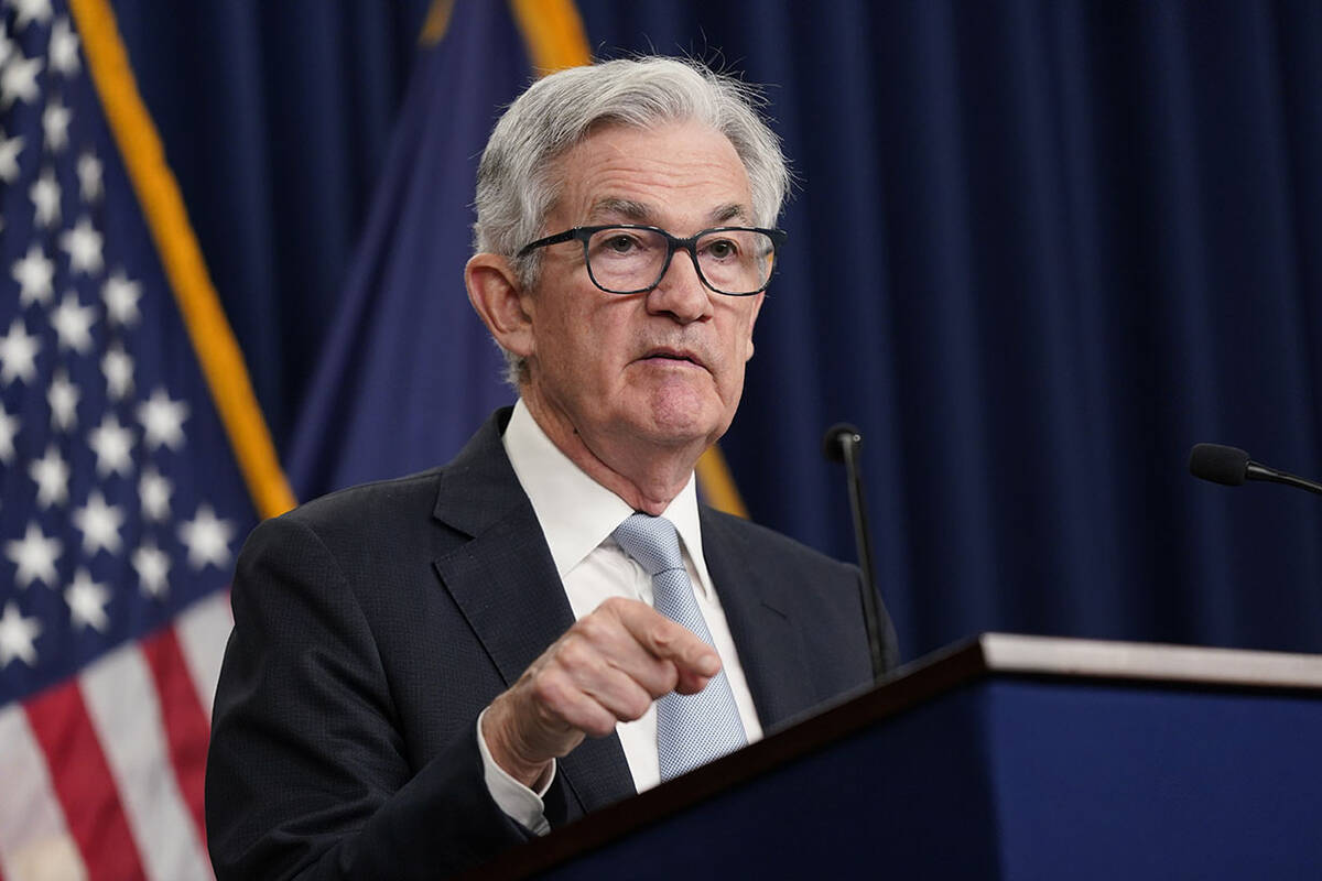 Federal Reserve Chairman Jerome Powell speaks at a news conference following a Federal Open Mar ...
