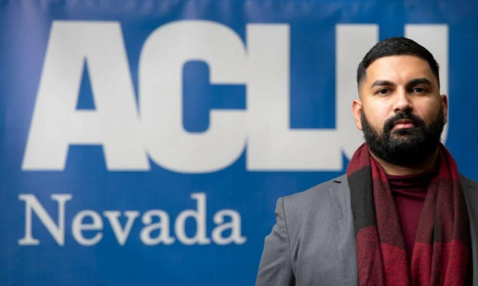 Athar Haseebullah, the new executive director of the ACLU of Nevada, at the agency's office in ...