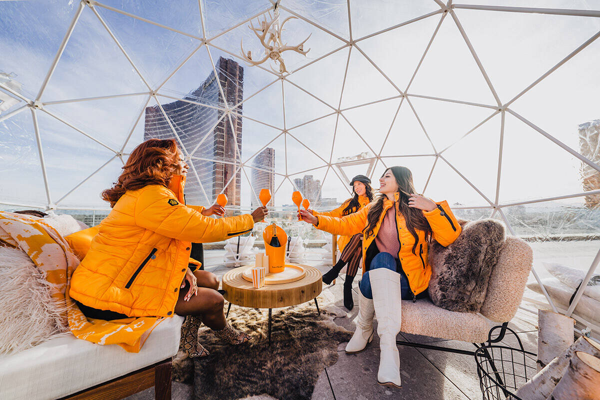 A private igloo at Rose Rooftop at Resorts World. (Courtesy of Allied Global Marketing)