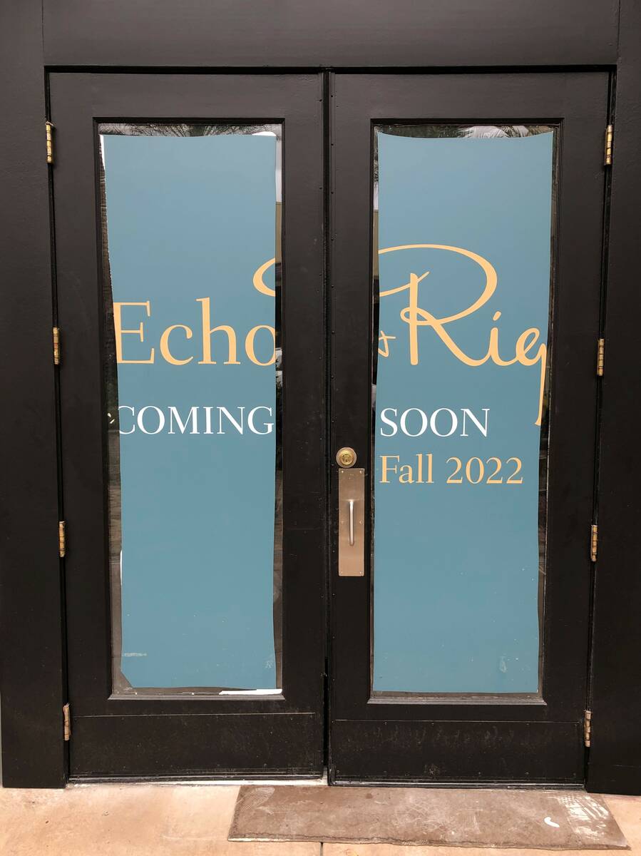 The front doors of the new Echo & Rig Butcher and Steakhouse, scheduled to open in December 202 ...