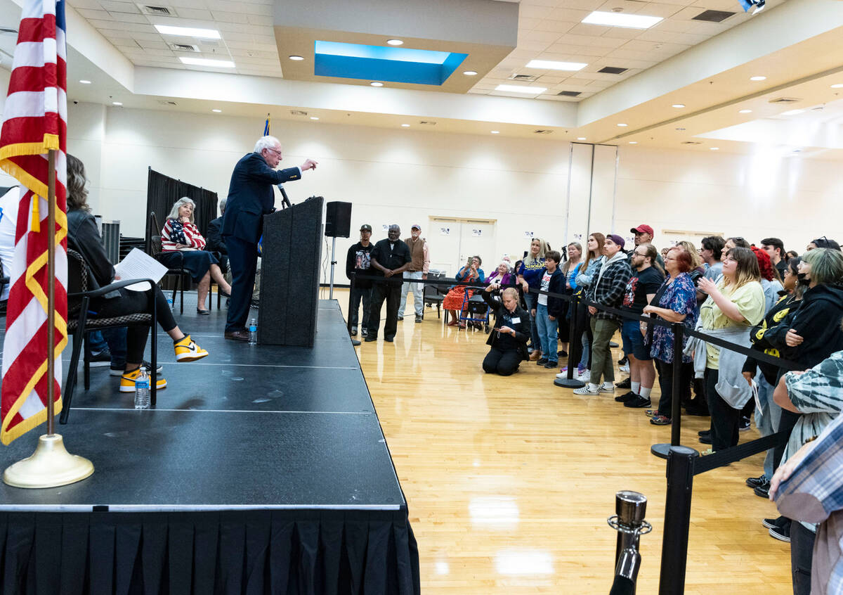 U.S. Senator Bernie Sanders speaks at East Las Vegas Community Center to rally Democrats to vot ...