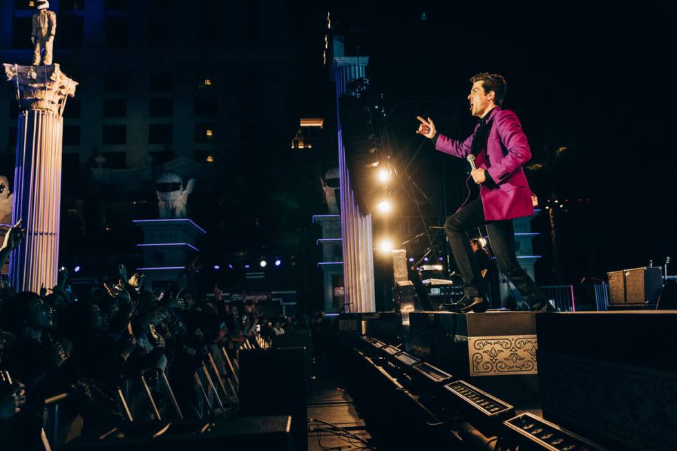 Brandon Flowers of The Killers performs at the Las Vegas Grand Prix/Formula One party at Garden ...