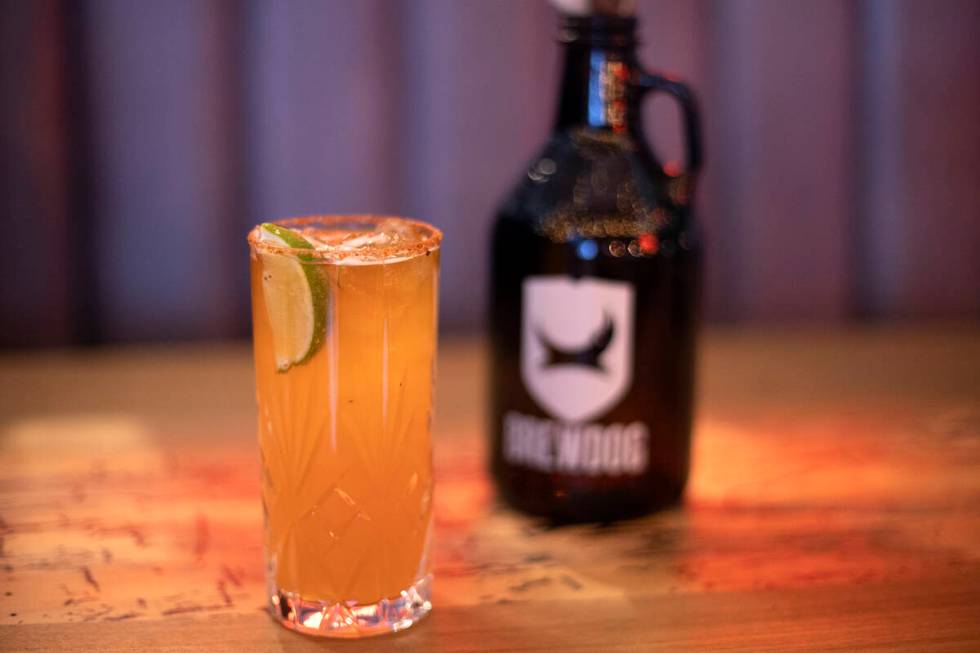 A craft cocktail at the new BrewDog atop Showcase Mall on Friday, Nov. 18, 2022, in Las Vegas. ...