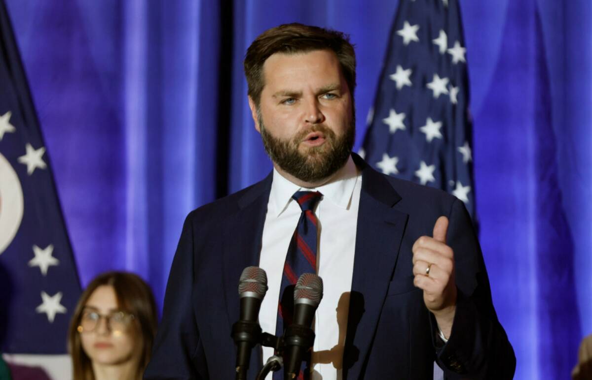 Republican U.S. Sen.-elect JD Vance speaks during an election night party Tuesday, Nov. 8, 2022 ...