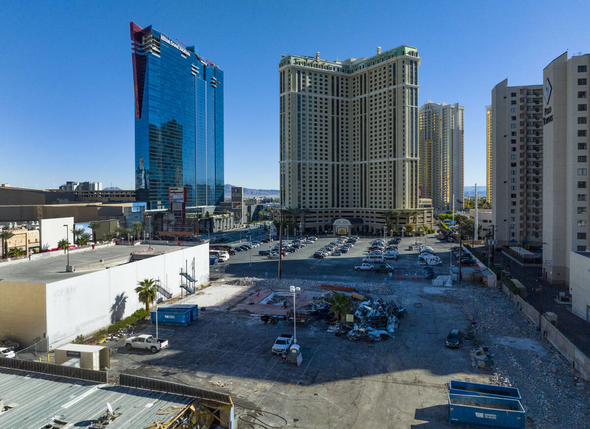 Demolition is underway at the site of what used to be the Travelodge motel on the Strip, 3735 L ...
