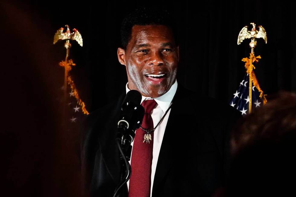 Republican U.S. Senate candidate Herschel Walker speaks during an election night watch party on ...