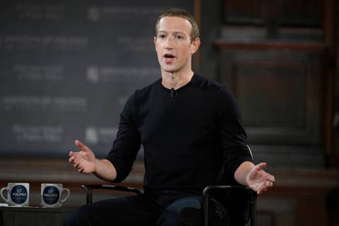 FILE - Facebook CEO Mark Zuckerberg speaks at Georgetown University in Washington, Thursday, Oc ...