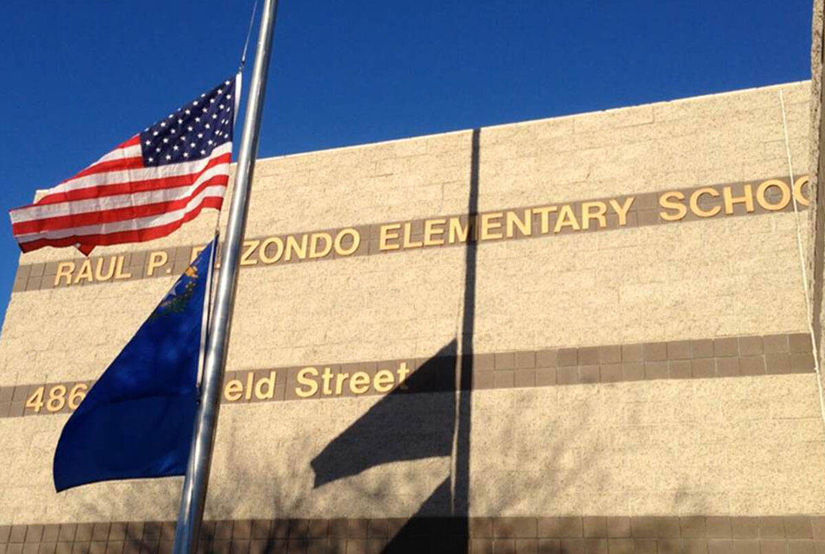 Elizondo Elementary School in North Las Vegas is one of five schools in Nevada that have receiv ...