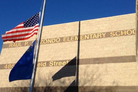Elizondo Elementary School in North Las Vegas is one of five schools in Nevada that have receiv ...