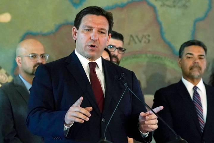 FILE - Florida Gov. Ron DeSantis speaks at Miami's Freedom Tower, on Monday, May 9, 2022. A Flo ...