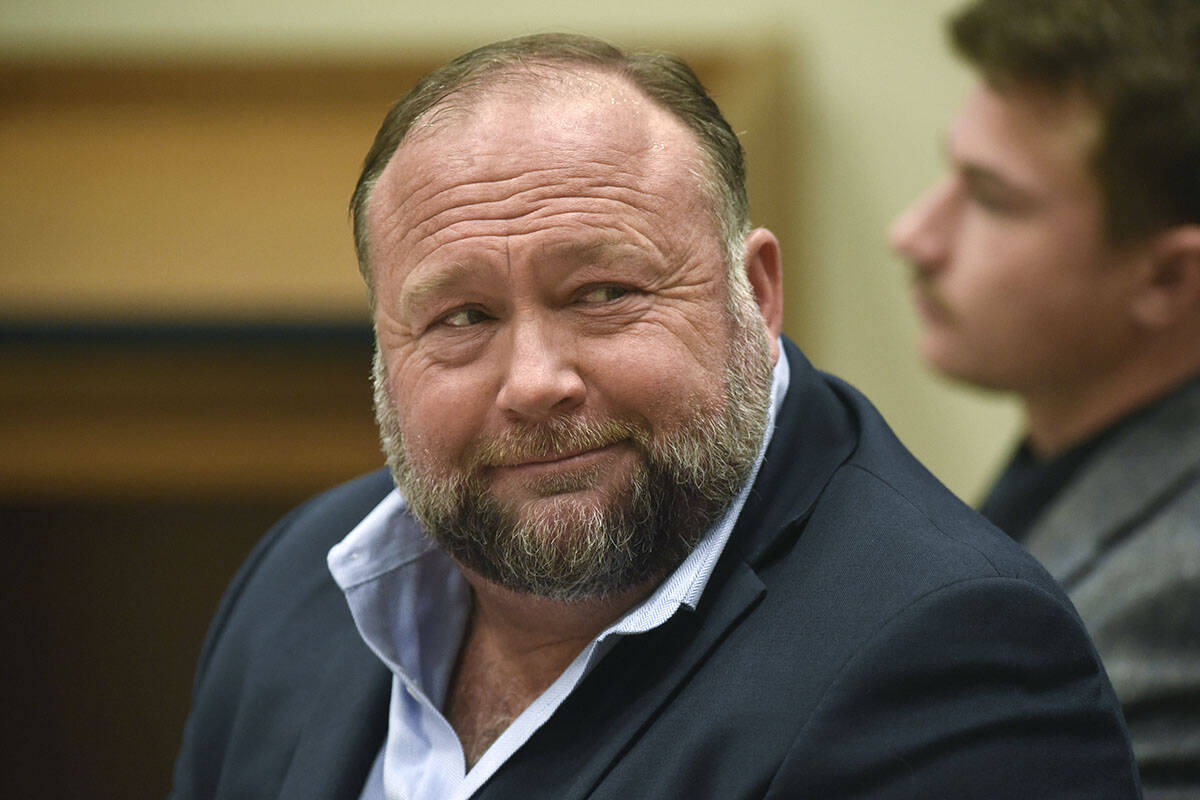 FILE - Infowars founder Alex Jones appears in court to testify during the Sandy Hook defamation ...