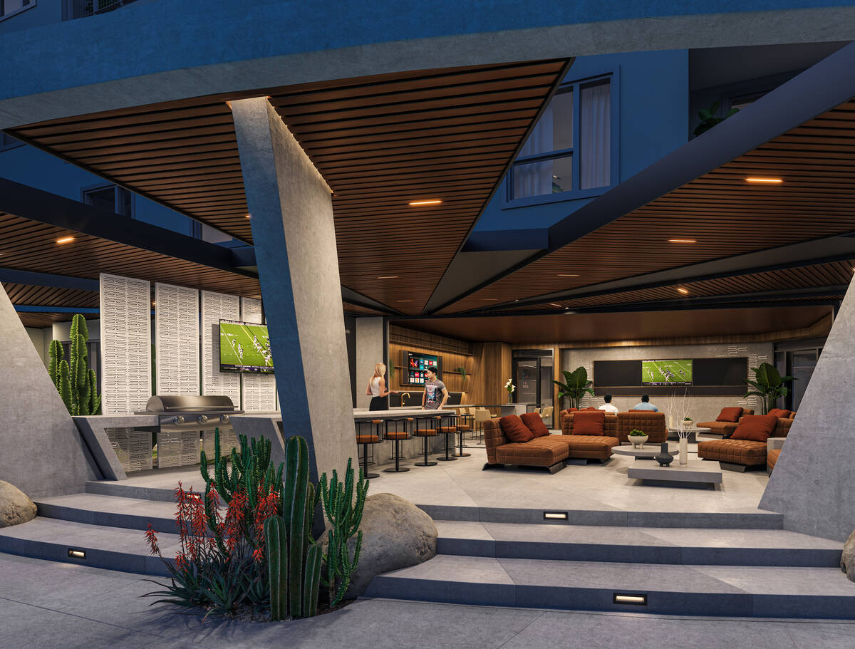 An artist's rendering of the Vestra apartment complex at UnCommons, a mixed-use project at Dura ...