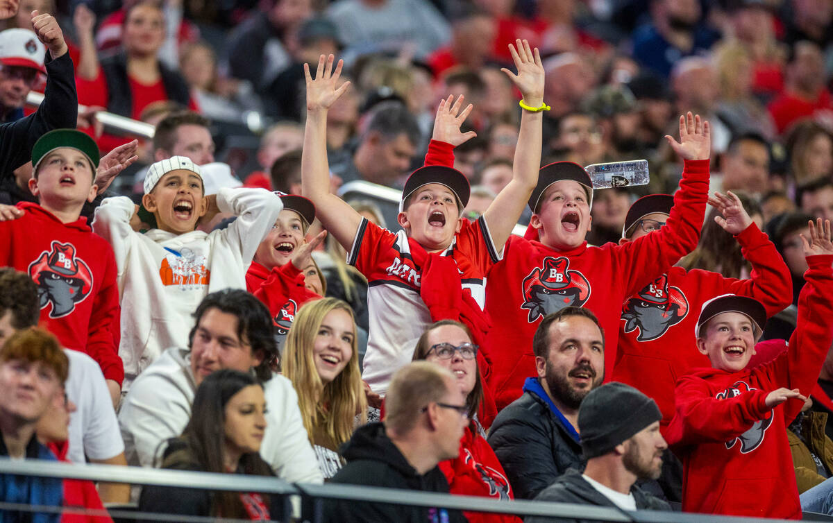 UNLV Rebels fans have fun in the stands versus the Fresno State Bulldogs during the first half ...