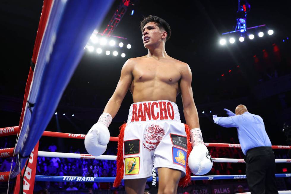 Emiliano Fernando Vargas looks on after knocking out Julio Cesar Martinez in the second round ...