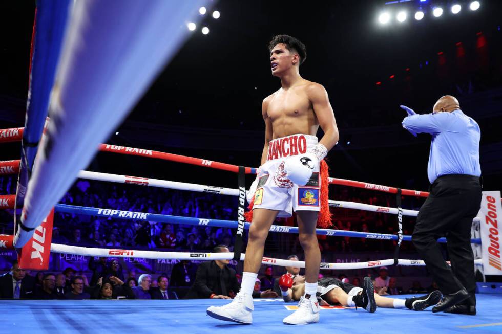 Emiliano Fernando Vargas, left, knocks out Julio Cesar Martinez in the second round of a lightw ...