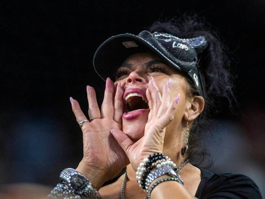 A Raiders fan yells out in dejection in the stands as the Indianapolis Colts stop a final drive ...