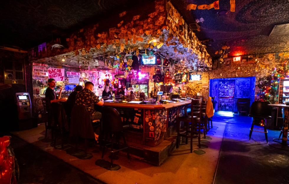 The bar at the Double Down Saloon, on Tuesday, Nov. 15, 2022, in Las Vegas. (Chase Stevens/Las ...