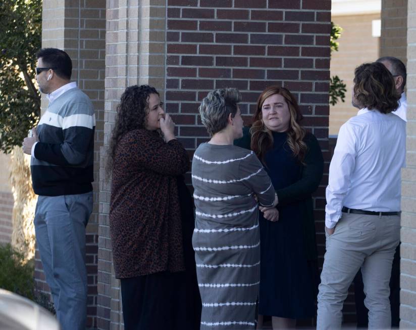 Mourners gathered outside of the Church of Jesus Christ of Latter-day Saints during Rex Patchet ...