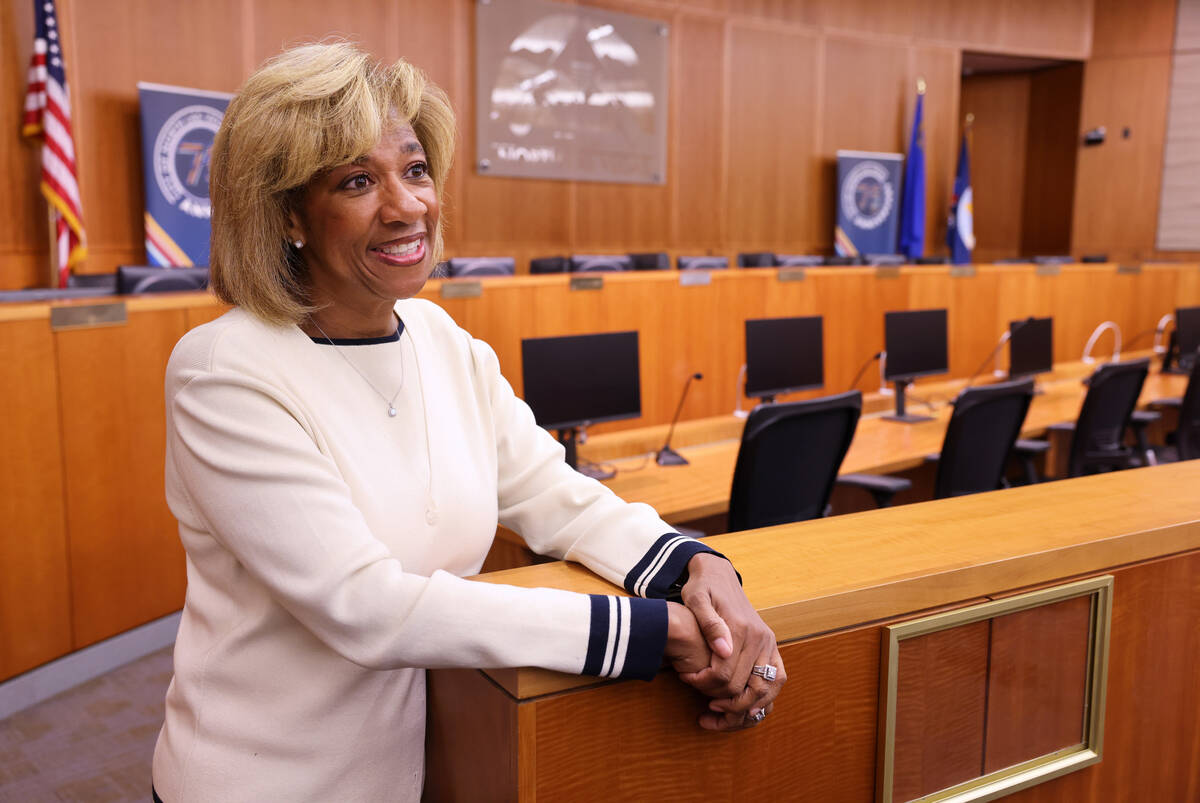 North Las Vegas Mayor-elect, Councilwoman Pamela Goynes-Brown, in council chambers at North Las ...
