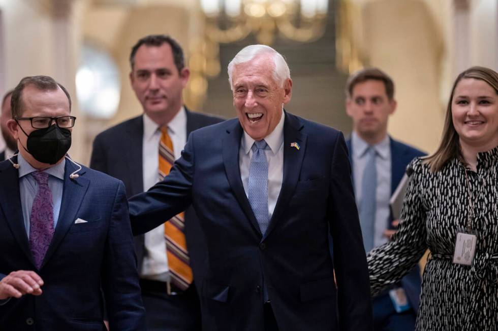 House Majority Leader Steny Hoyer, D-Md., arrives for a meeting of the House Democratic Caucus ...