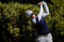 Eun-Hee Ji drives off the 6th tee during the final day of the Bank of Hope LPGA Match Playgolf ...