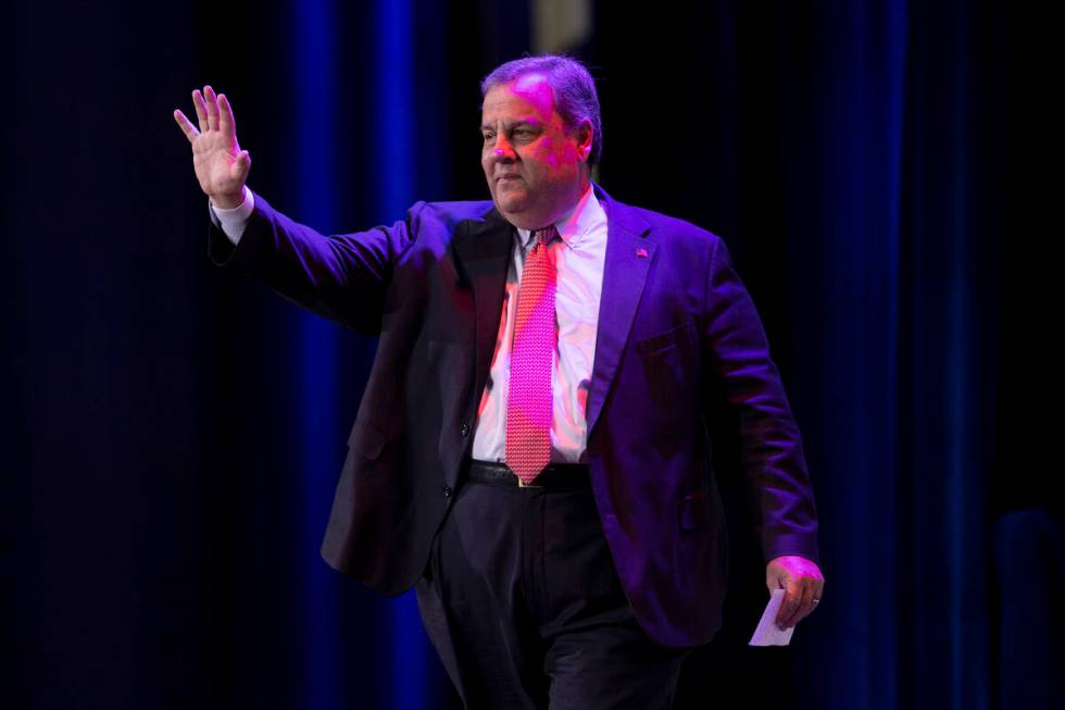 Former New Jersey Governor Chris Christie takes the stage before speaking during the annual Rep ...
