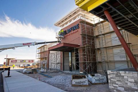 Signage for the new Wildfire Casino location at 2700 Fremont St. is installed on Tuesday, Nov. ...