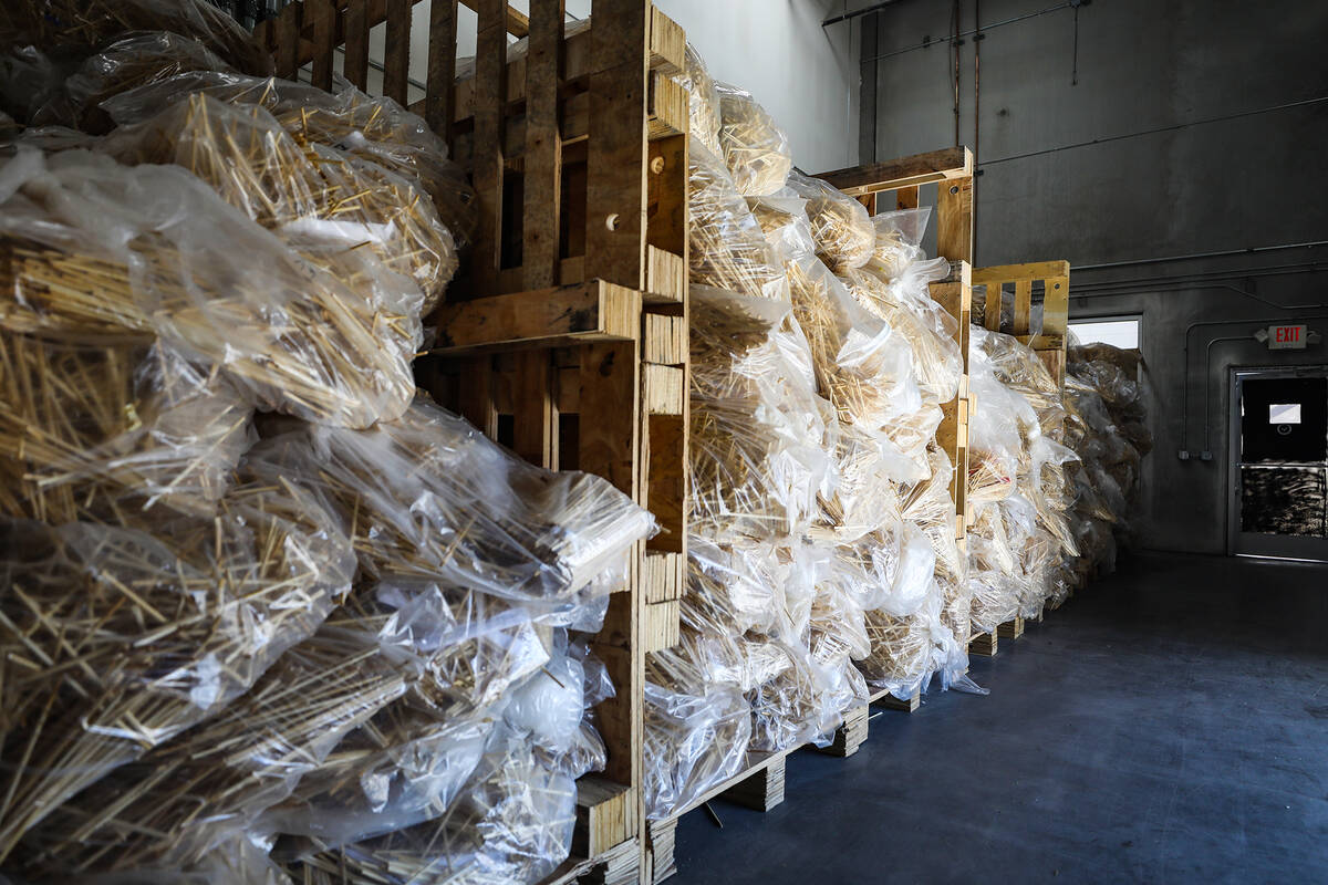 Piles of used chopsticks at ChopValue’s factory in Las Vegas, Tuesday, Nov. 22, 2022. Th ...