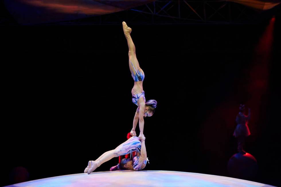 The hand-to-hand act at Cirque du Soleil's "Mystery" at Treasure Island. (Cirque du Soleil)