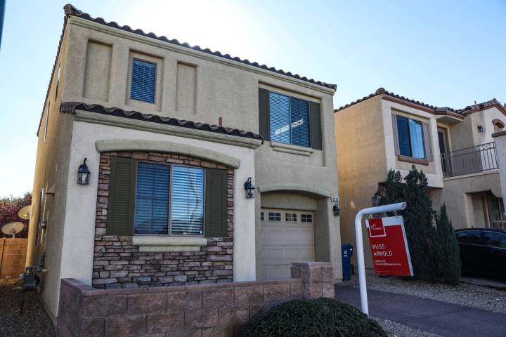 A home for sale on Laredo Street in Las Vegas, Tuesday, Nov. 29, 2022. (Rachel Aston/Las Vegas ...