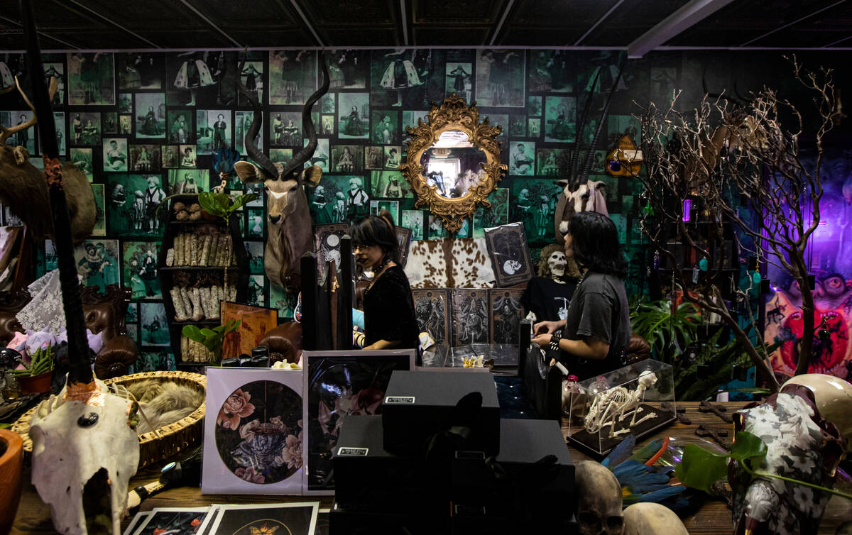 Mar Soto, left, and James Soto explore Cemetery Pulp, a shop of oddities, comics and more, on T ...