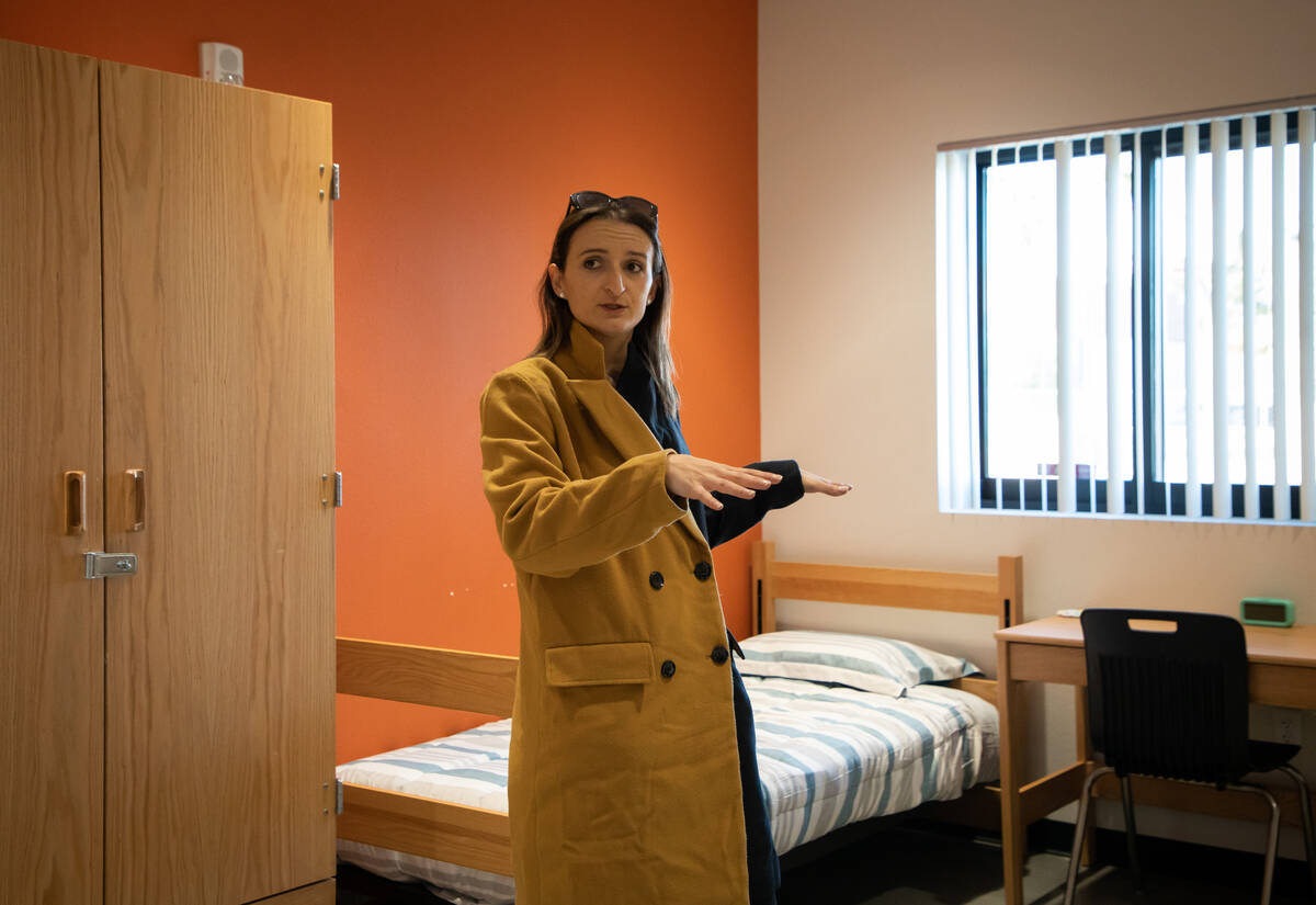 Sara Georgievska, program manager for Rite of Passage, gives a tour of a new juvenile justice f ...