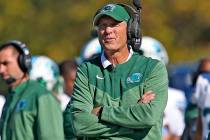 Tulane head coach Willie Fritz reacts to play during an NCAA college football game between Tula ...