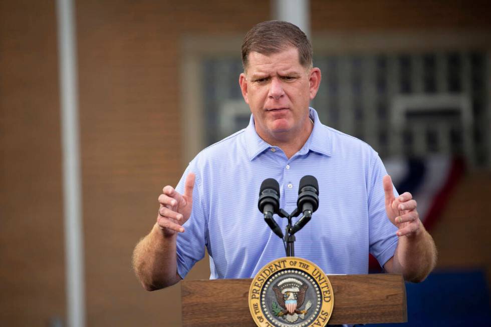 Secretary of Labor Marty Walsh speaks at a United Steel Workers of America Labor Day event in W ...