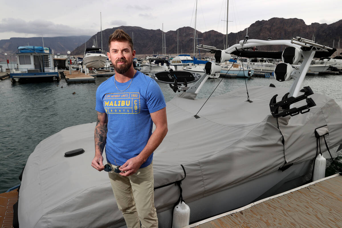Boater Vance Randall with his boat at Lake Mead Marina near Boulder City Monday, Dec. 5, 2022. ...