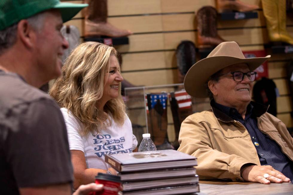 Marisa Wayne, John Wayne’s daughter, and her brothers Ethan Wayne, left, and Patrick Way ...