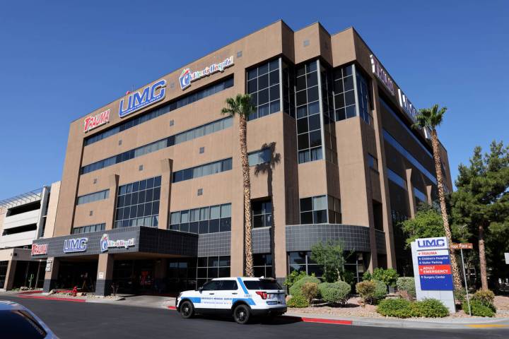 A University Medical Center public safety vehicle waits outside the hospital in Las Vegas in Ju ...