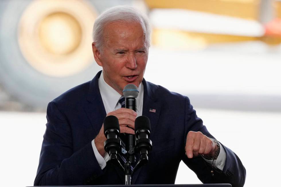 FILE - President Joe Biden speaks after touring the Taiwan Semiconductor Manufacturing Company ...