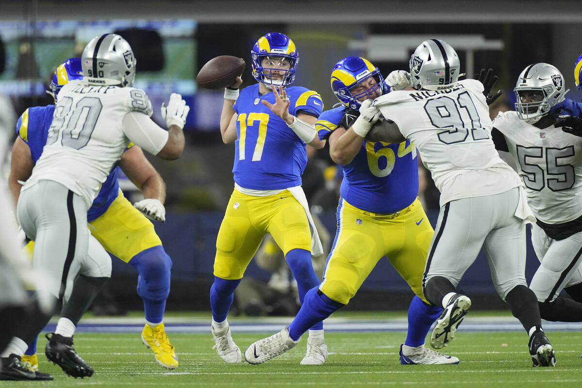 Los Angeles Rams wide receiver J.J. Koski (17) throws a pass during the second half of an NFL f ...