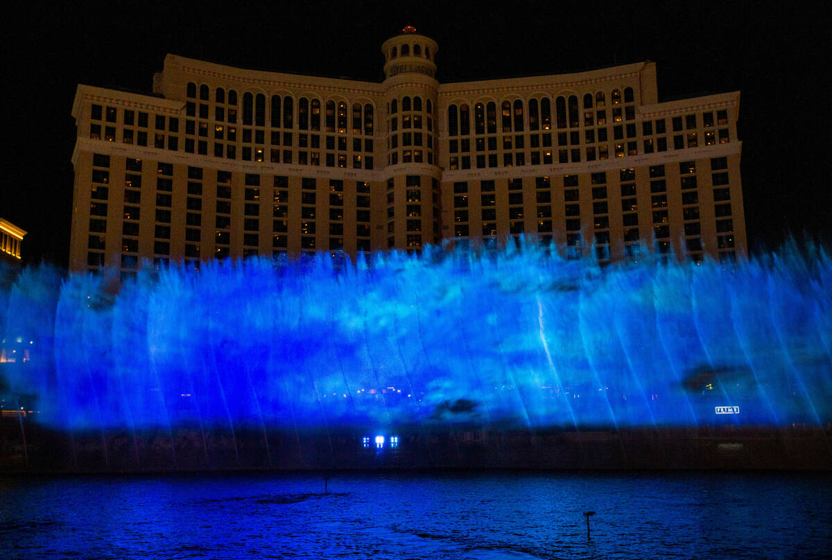 A wall of blue flames during the debut of the new water show based on "Game of Thrones&quo ...