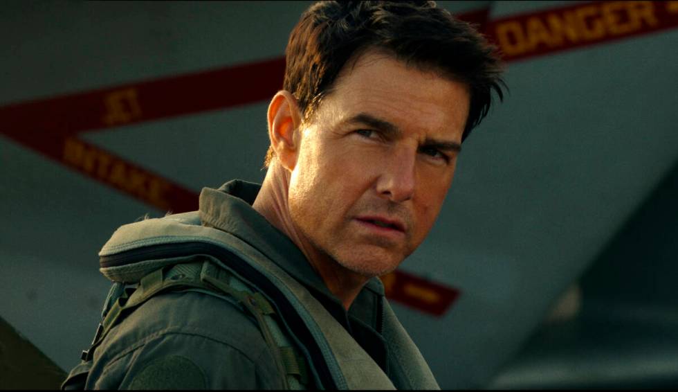 This image released by Paramount Pictures shows Tom Cruise as Capt. Pete "Maverick" M ...