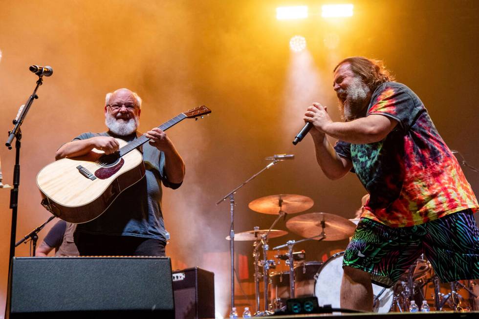 Kyle Gass, left, and Jack Black of Tenacious D perform at the Louder Than Life Music Festival a ...