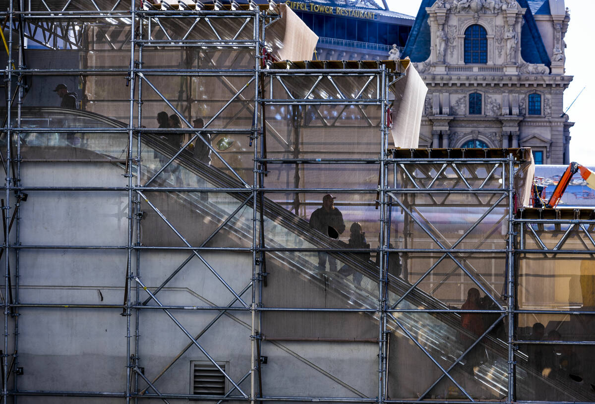 Some exterior construction continues outside the Horseshoe Las Vegas (formerly Bally's), with t ...